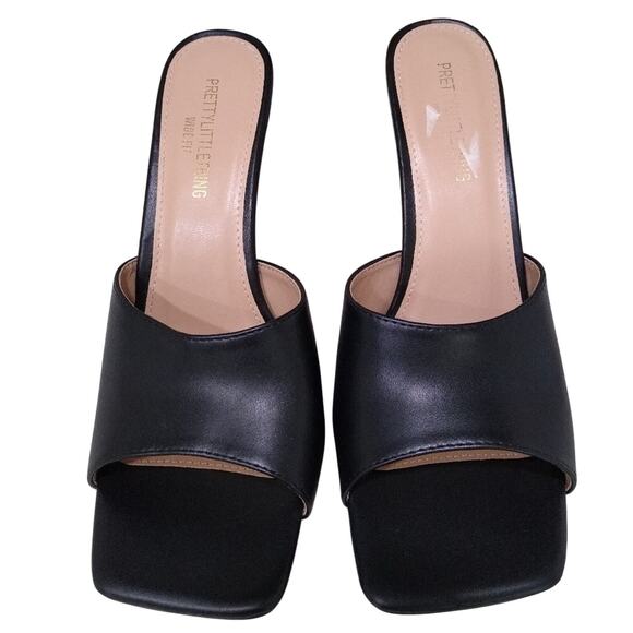 [H104] Pretty Little Thing Black Square Heels, Size 8 - Picture 2 of 7